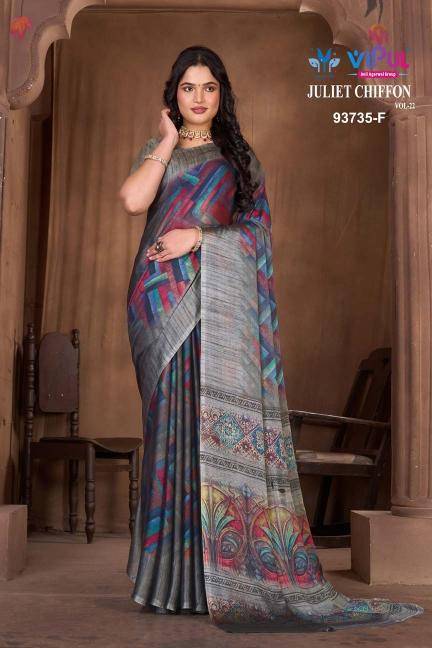 Vipul juite chiffon vol 22 Wholesale Saree suppliers in India